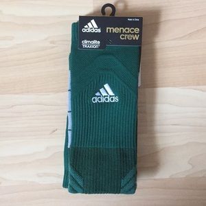 Green Adidas climalite athletic crew socks